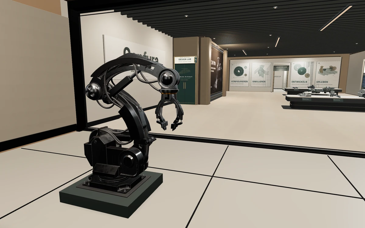 Originalansicht: Roboterstation und technische Galerie im CONFYRA Showroom